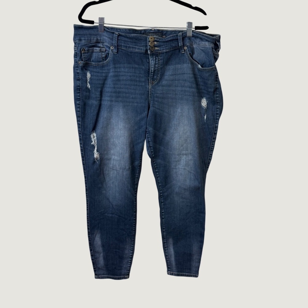 Torrid Premium Jeggings Blue Distressed Denim Jeans 22R Stretch